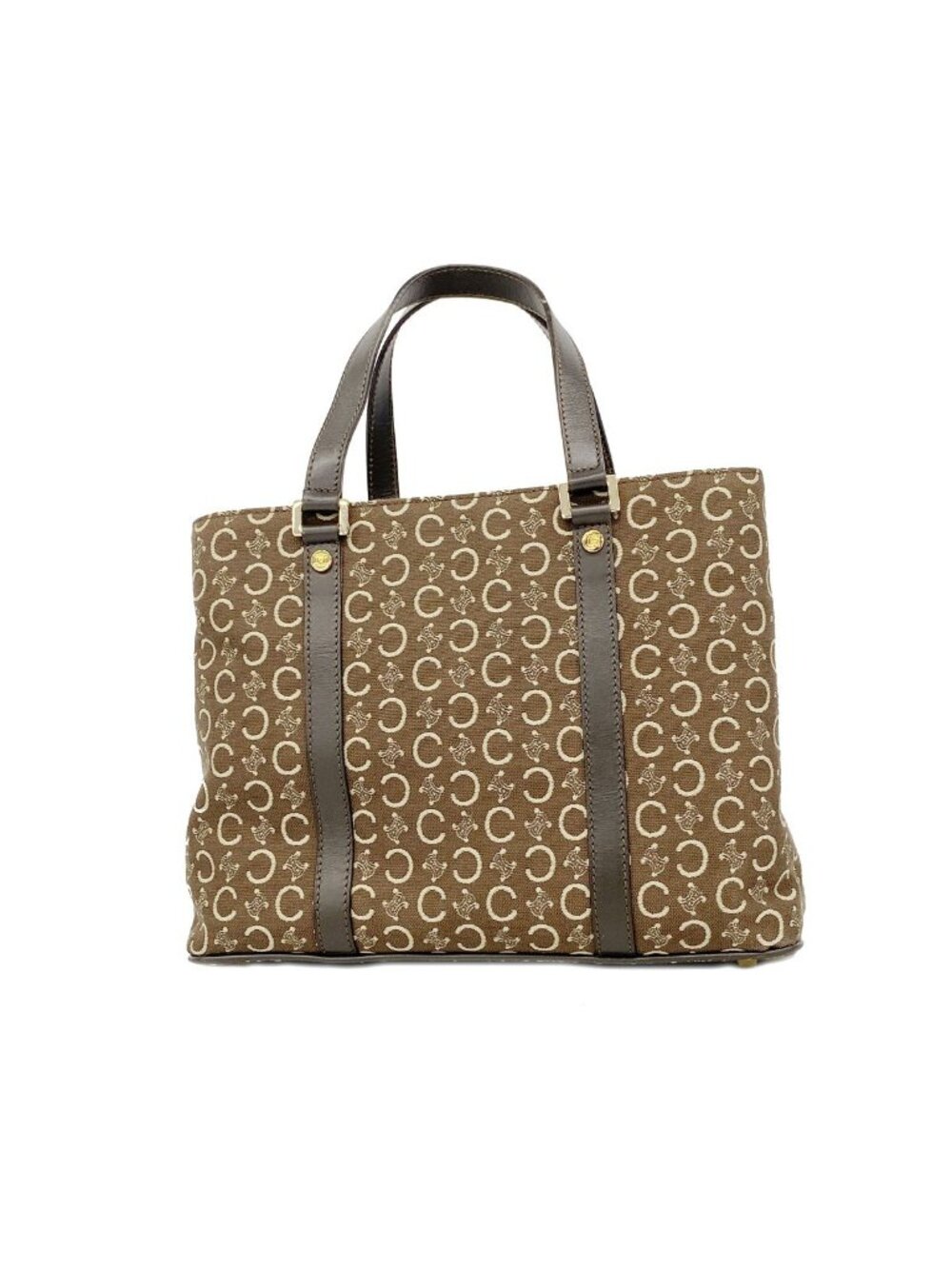 Celine Handbag C Macadam Canvas Brown Gold
